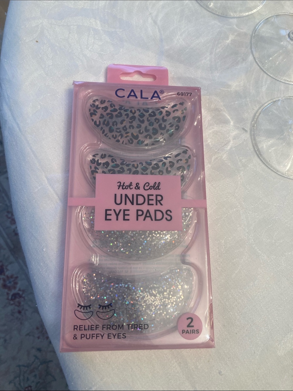 CALA Pink Glitter & Leopard Hot & Cold Under Eye Pads - 2 Pairs
